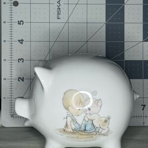 Precious Moments Piggy Bank with Child and Piglet